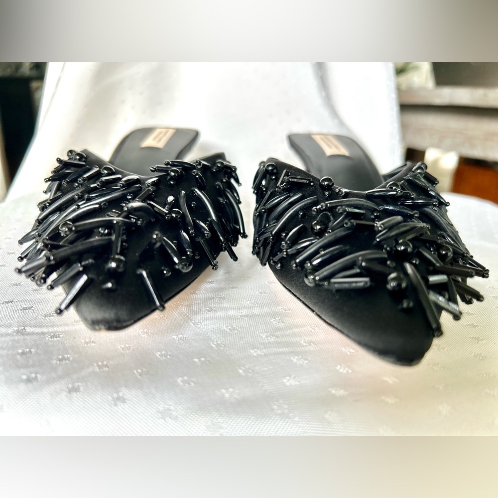 Stylish Black Embellished Mules with heels, Melani x Damrich - Picture 6 of 16